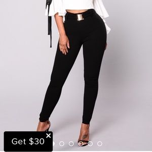 Black pants with buckle